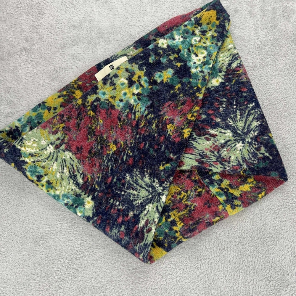 Madison 88 Floral Print top strapless Acrylic Wool Blend Colorful SMALL